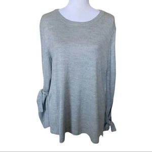 Premise Gray Tie Bell Sleeve Sweater NEW Size M